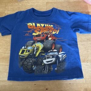 Blaze And The Monster Machines T-Shirt Boys Size 2t Blue Cotton